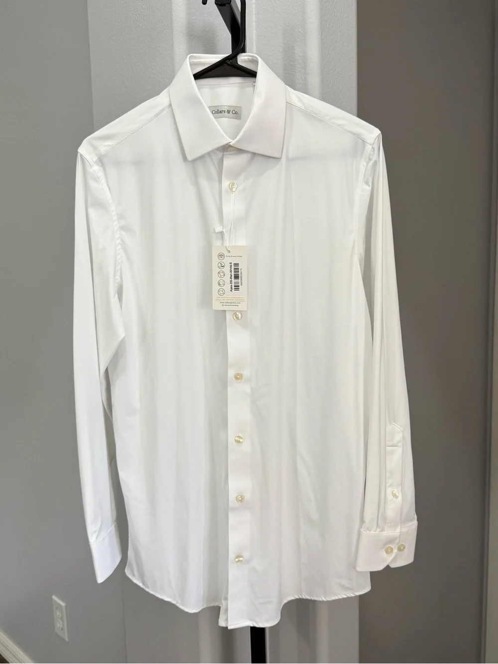 Collars & Co. Apex Performance Men's Small Apex Long Sleeve Shirt NWT White